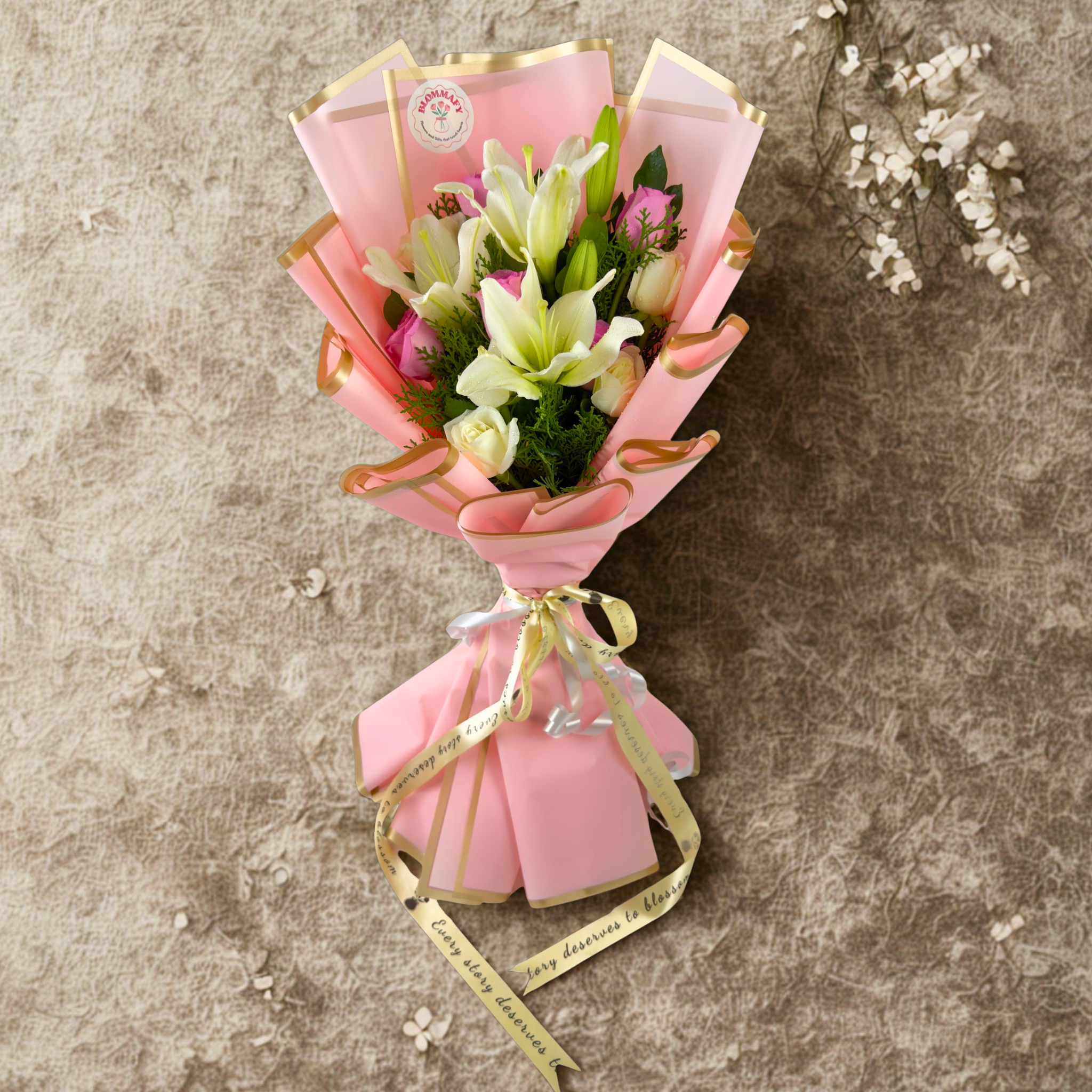 Blushing Serenity Lily & Rose