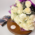 Lavender Whisper White Rose