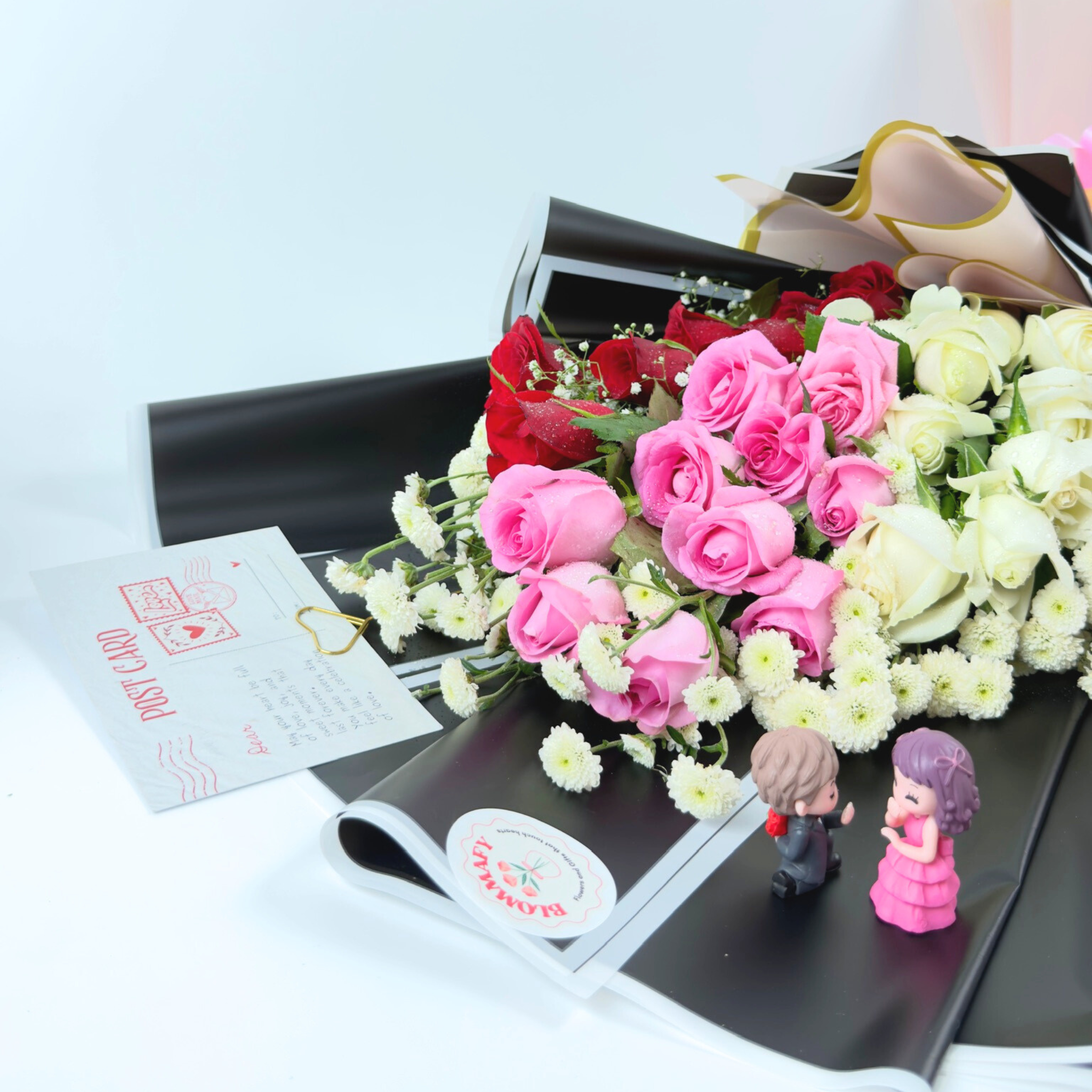 Trio Hearts Rose Harmony