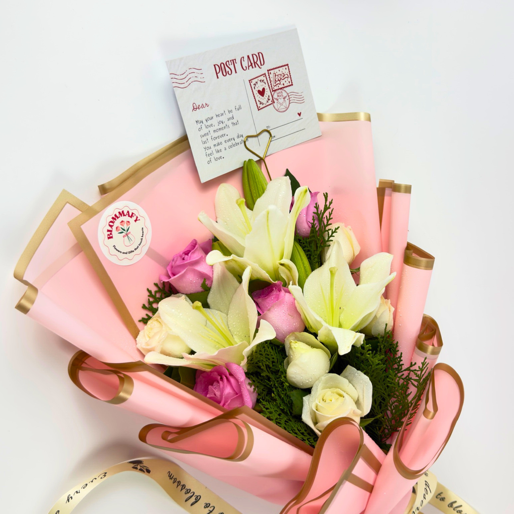 Blushing Serenity Lily & Rose