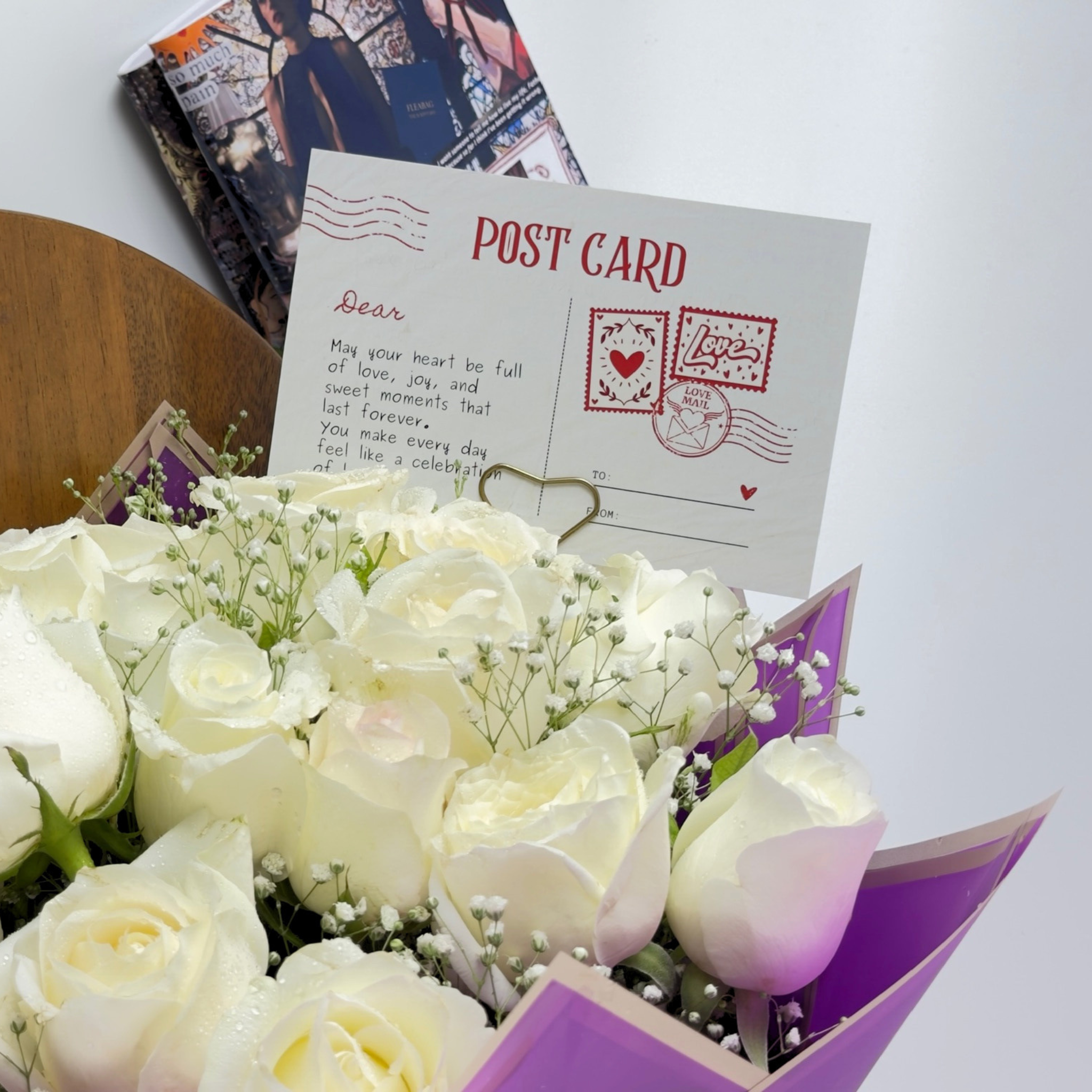 Lavender Whisper White Rose